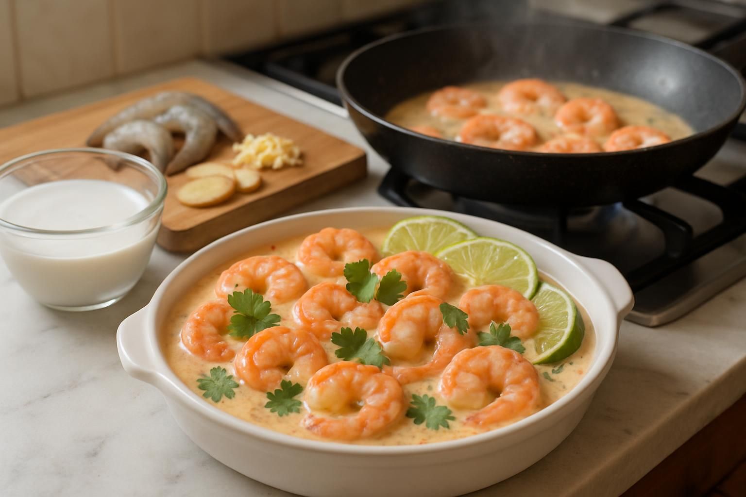 découvrez une recette simple et savoureuse de crevettes au lait de coco avec nos conseils de préparation et de cuisson pour un plat exotique réussi.