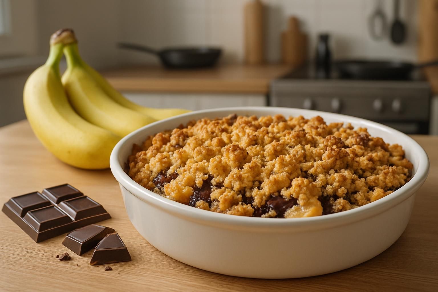 découvrez notre recette facile et rapide de crumble chocolat banane, avec des conseils pour une cuisson parfaite et un dessert gourmand à partager.