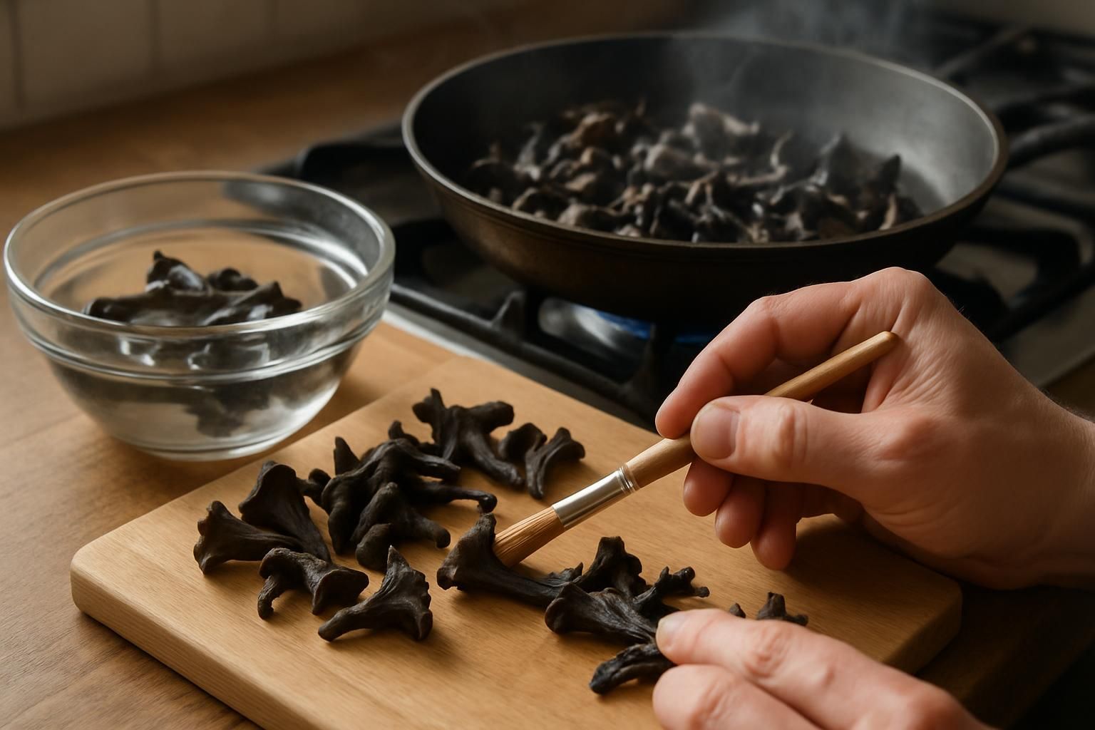 apprenez à bien nettoyer et cuire les trompettes de la mort pour savourer ce délicieux champignon en toute sécurité et avec gourmandise.