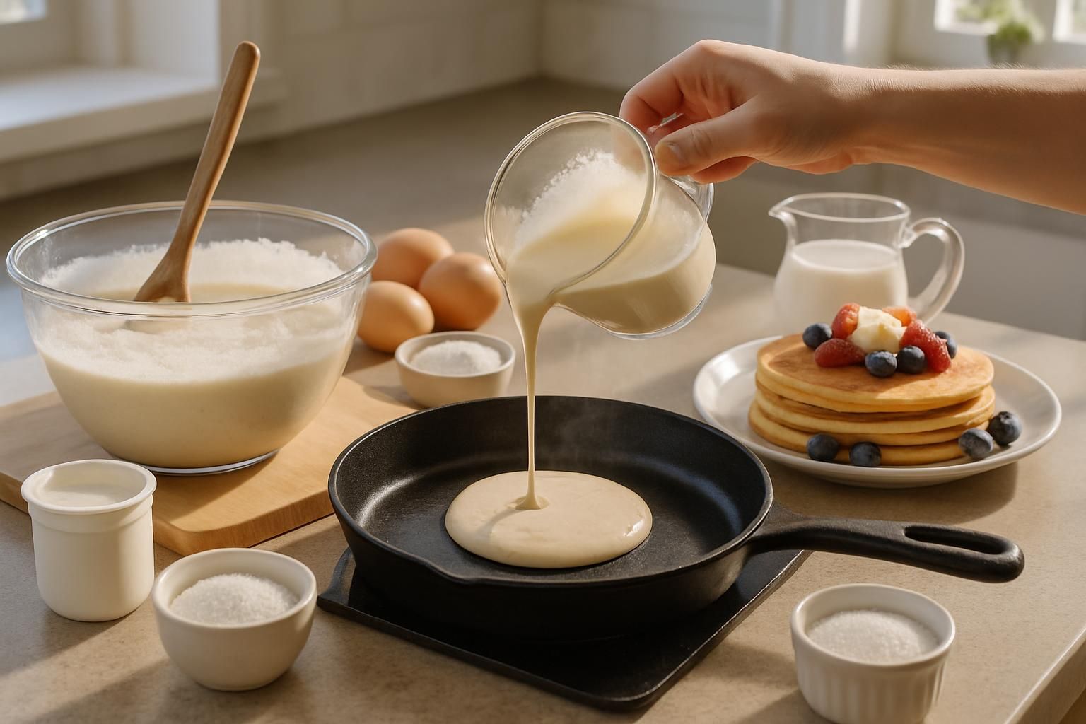 découvrez une recette simple et rapide de pancake au yaourt, avec des astuces de cuisson pour des pancakes moelleux et délicieux à chaque fois.