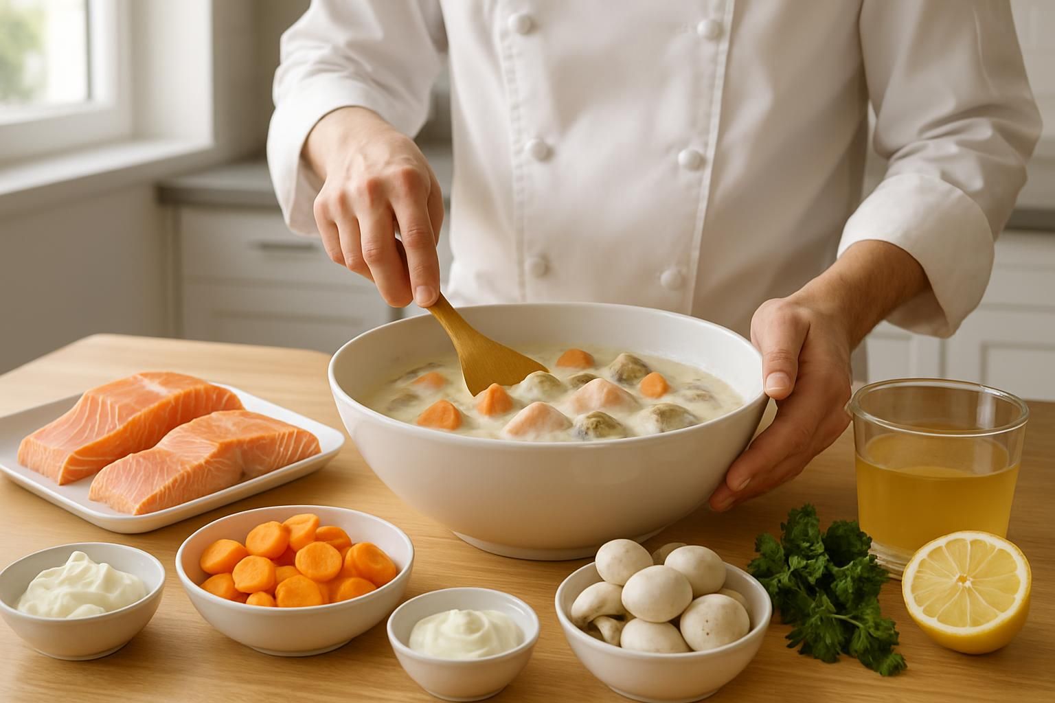 découvrez la recette facile de la blanquette de saumon de cyril lignac, avec tous les ingrédients essentiels et une préparation pas à pas pour un plat savoureux et convivial.