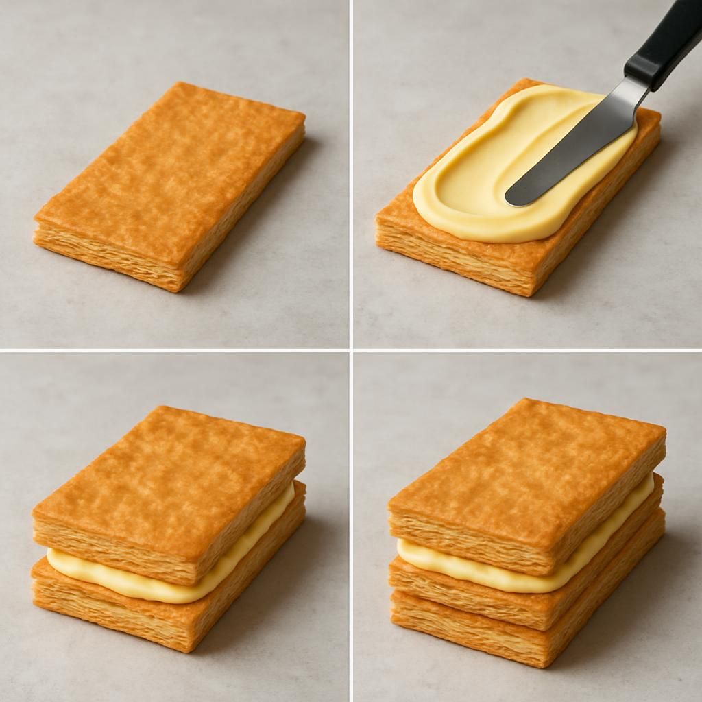 découvrez notre recette facile du mille-feuille avec des étapes simples de préparation et de montage pour un dessert gourmand et réussi.