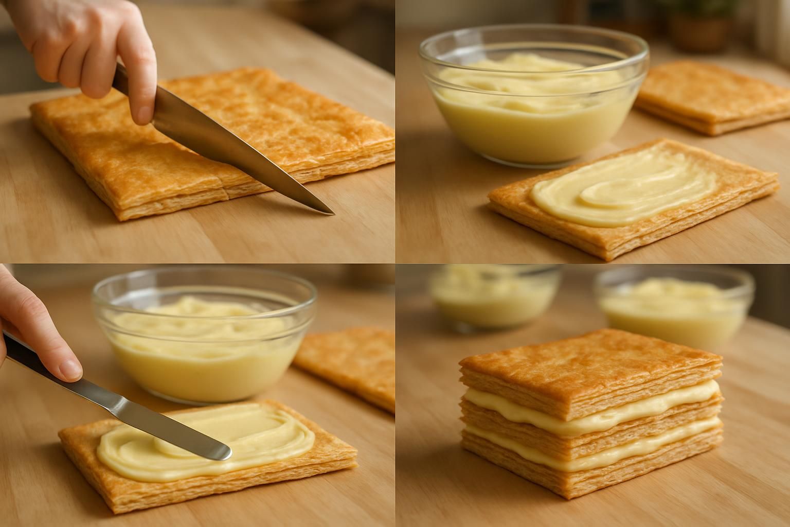 découvrez notre recette facile du mille-feuille avec des instructions claires pour la préparation et le montage de ce classique de la pâtisserie française.