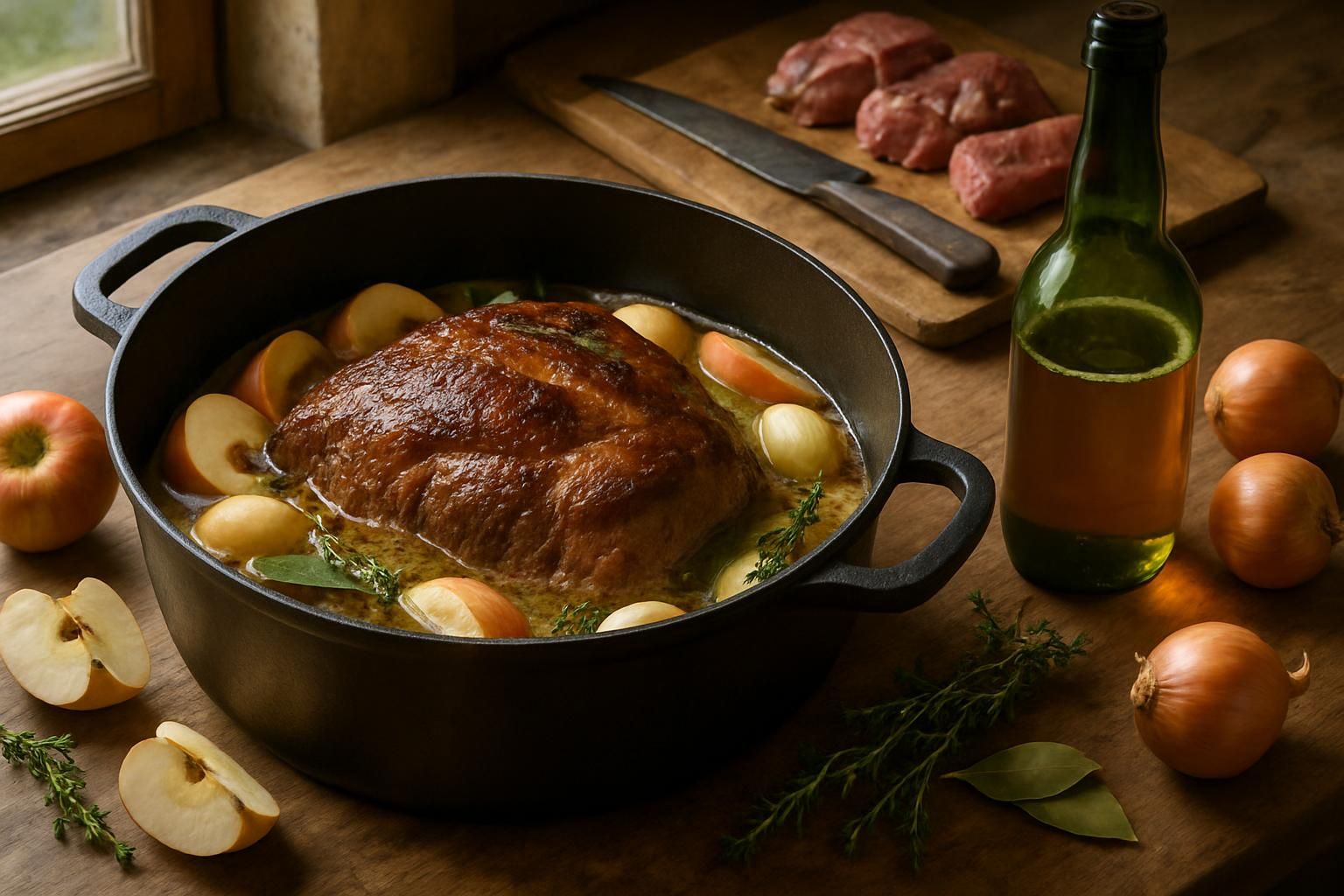 découvrez comment préparer et cuisiner un savoureux sanglier au cidre en cocotte grâce à notre guide détaillé étape par étape.