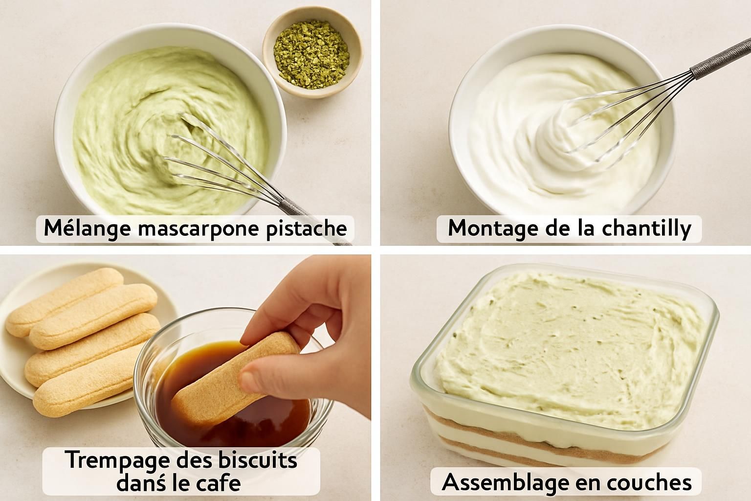 découvrez notre recette facile et délicieuse de tiramisu aux pistaches, alliant douceur crémeuse et croquant de noisettes pour un dessert gourmand et original.