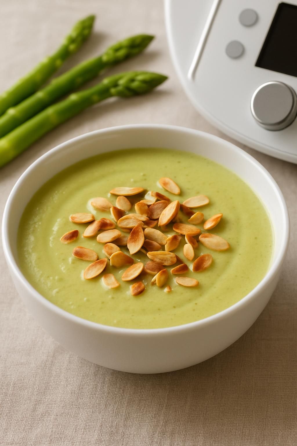 découvrez notre recette facile de velouté d'asperges au thermomix, avec une préparation simple et une cuisson rapide pour un délicieux plat onctueux.