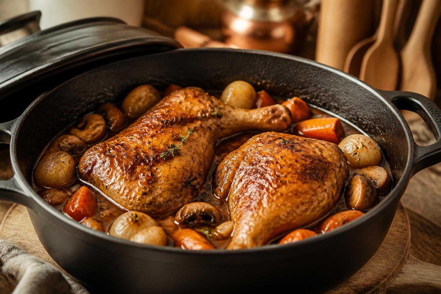 découvrez comment réussir la cuisson des cuisses de pintade en cocotte et préparez une sauce savoureuse pour sublimer ce plat gourmand.