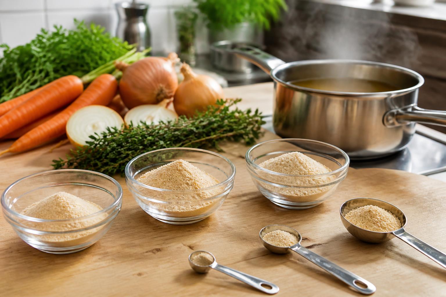découvrez comment doser le fond de veau en poudre selon différentes recettes pour obtenir des saveurs parfaites à chaque plat.