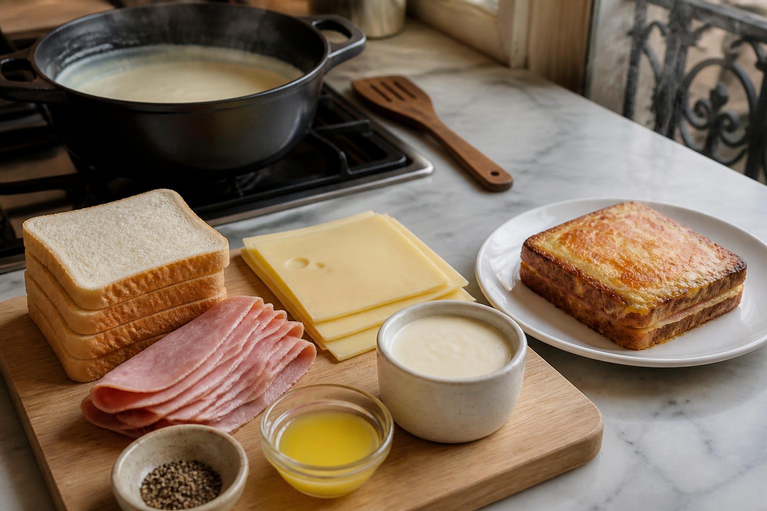 découvrez notre recette authentique du croque monsieur parisien avec la liste complète des ingrédients et les étapes faciles pour réaliser ce classique délicieux à la maison.