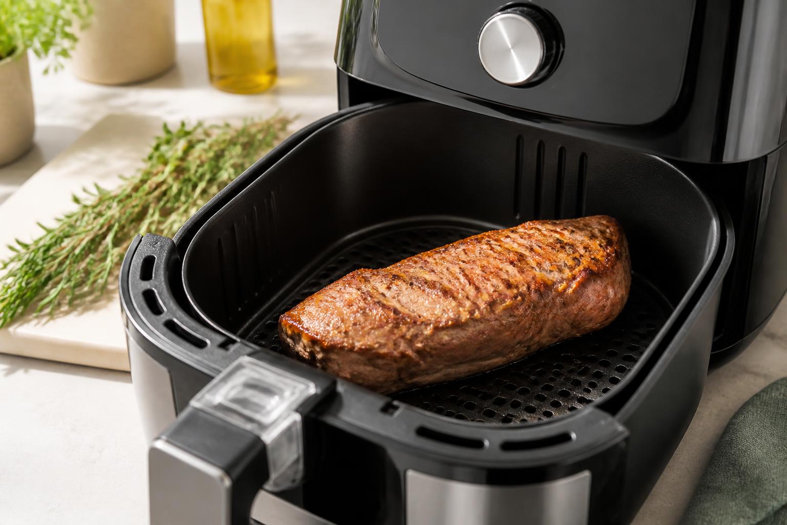 découvrez notre recette facile de filet mignon à l'air fryer pour une cuisson parfaite en seulement 20 minutes. savourez une viande tendre et juteuse rapidement !