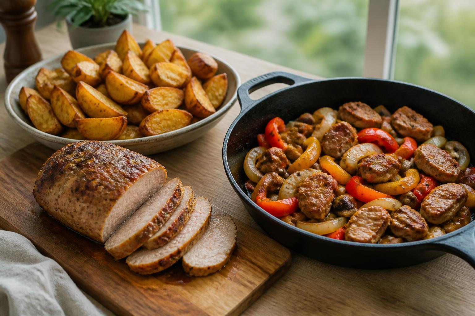 découvrez nos recettes faciles et savoureuses de porc à l'air fryer : rôti tendre, sauté parfumé et potatoes croustillantes pour un repas complet et gourmand.