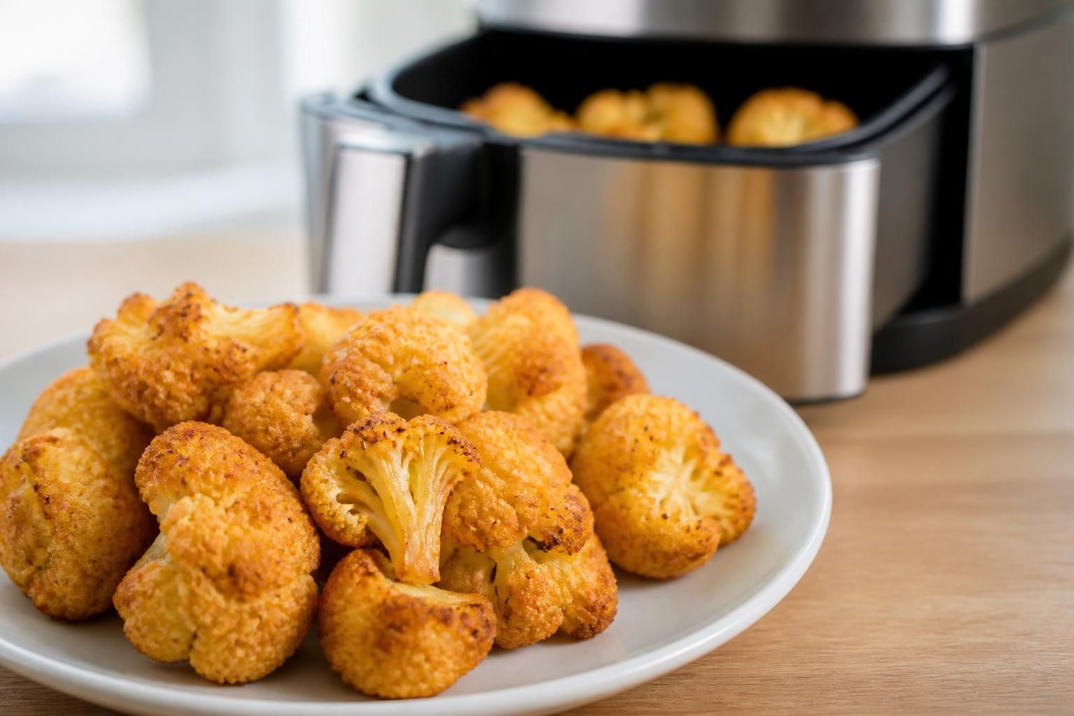 découvrez une recette de chou-fleur croustillant à l'air fryer, savoureuse et saine, pour profiter d'une texture de friture sans utiliser d'huile.