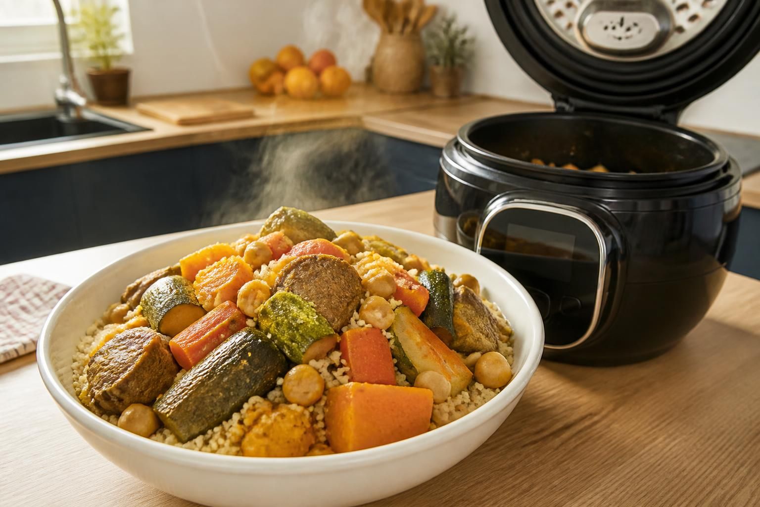 découvrez notre recette de couscous cookeo, complète et savoureuse, prête en seulement 30 minutes. un plat rapide et délicieux pour toute la famille !