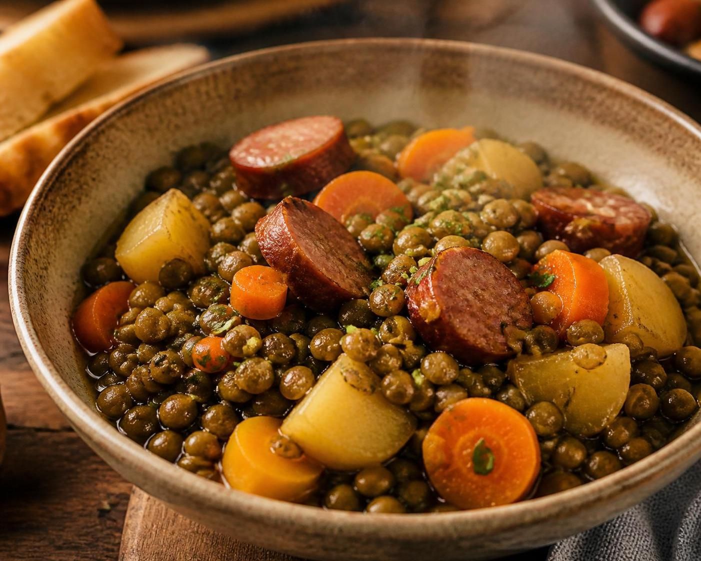 découvrez notre recette rapide de lentilles aux saucisses au cookeo, un plat complet et savoureux prêt en seulement 20 minutes.