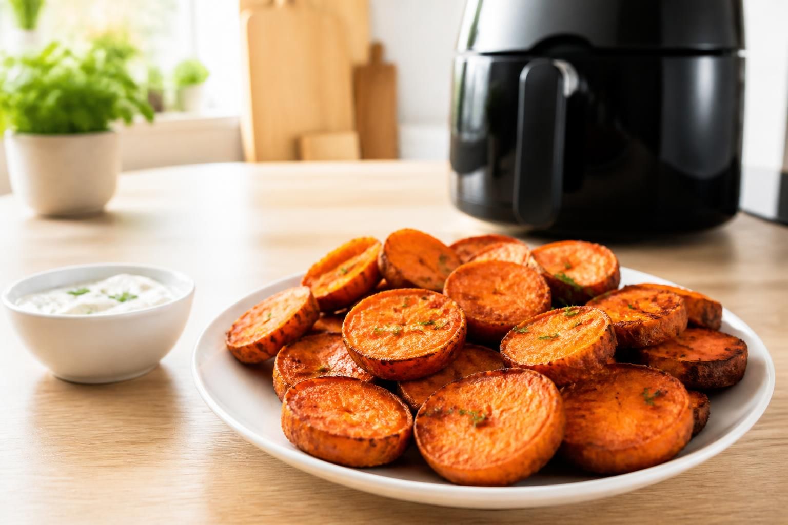 découvrez une recette simple et savoureuse de patate douce cuite à l'air fryer, parfaite pour un repas gourmand et rapide à préparer.