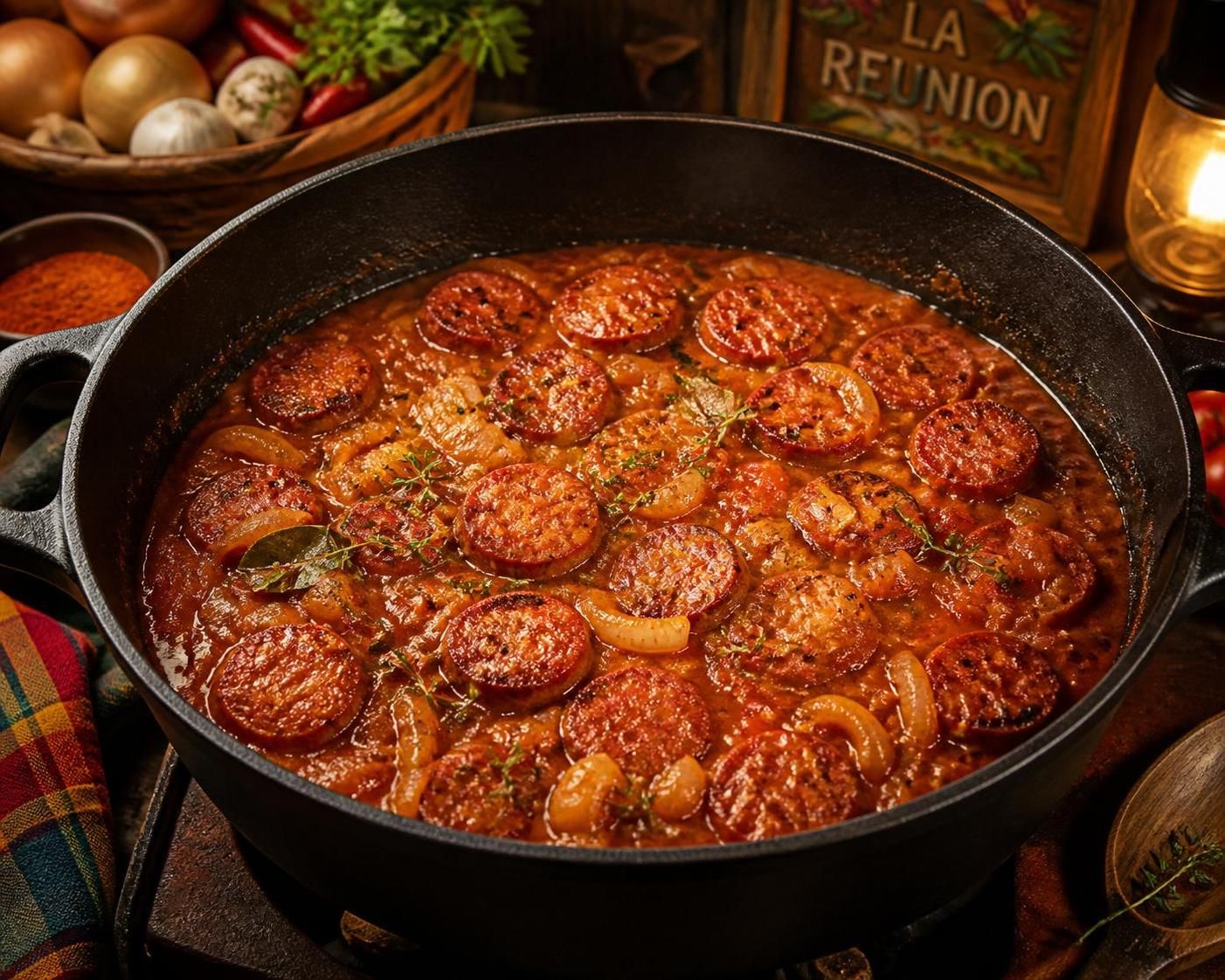 découvrez une recette réunionnaise facile de rougail saucisse à préparer rapidement avec votre cookeo. un plat savoureux et authentique pour régaler toute la famille.