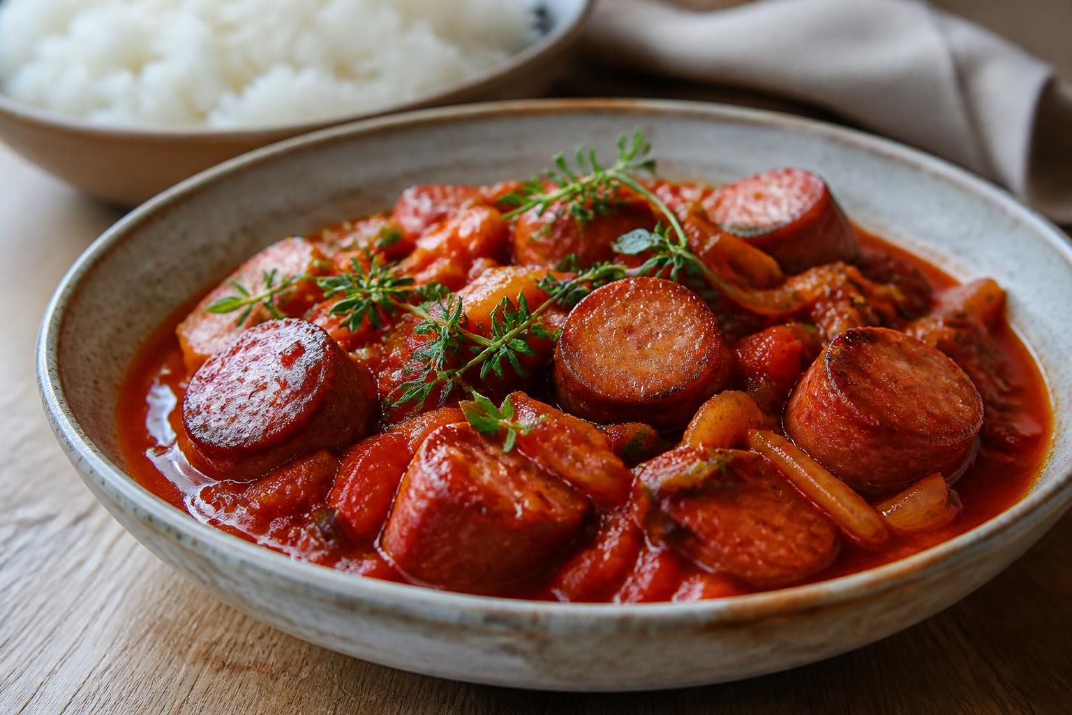 découvrez une recette réunionnaise facile de rougail saucisse à réaliser avec votre cookeo pour un plat savoureux et rapide.
