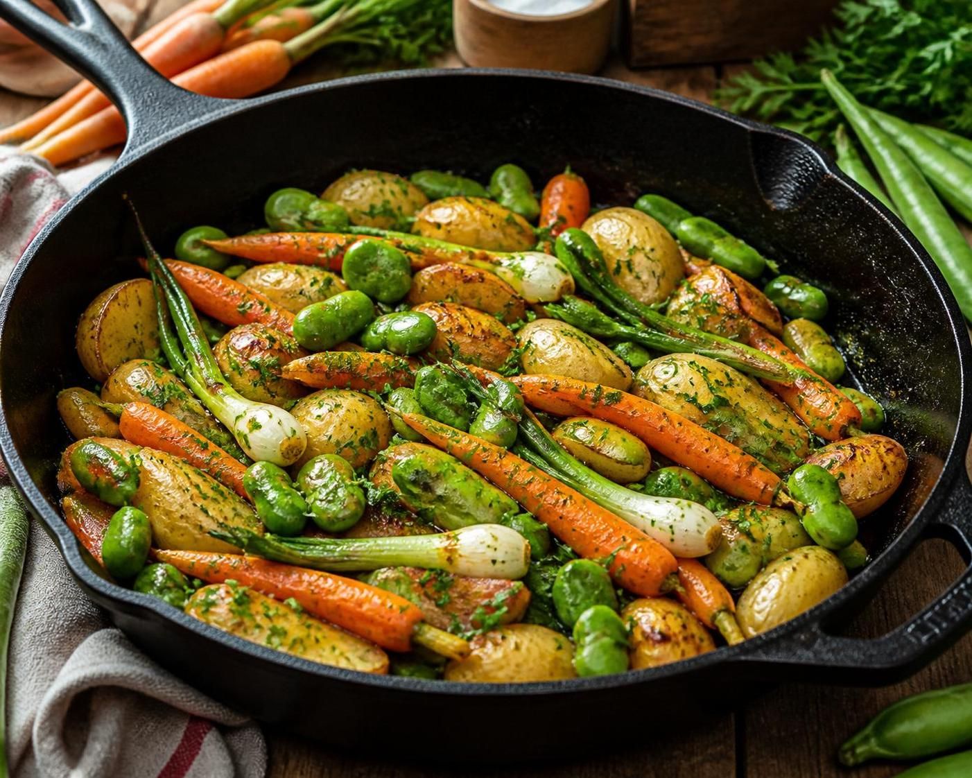 découvrez notre recette facile et savoureuse de poêlée de légumes printaniers, un plat coloré et sain parfait pour la saison.