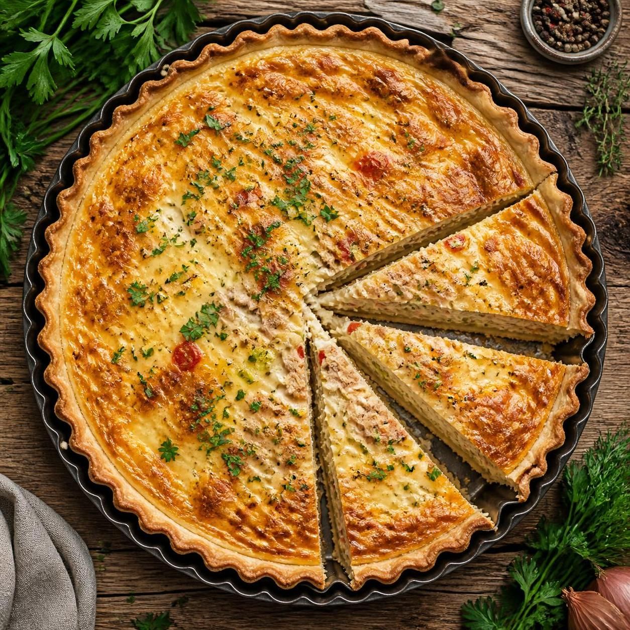 découvrez notre recette facile et savoureuse de quiche au thon maison, idéale pour un repas rapide et gourmand. ingrédients simples, préparation rapide et délicieux à chaque bouchée !