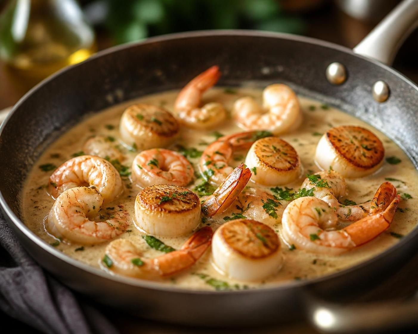 découvrez une délicieuse recette de noix de saint-jacques et crevettes à la crème, facile à préparer pour un repas gourmand et raffiné.