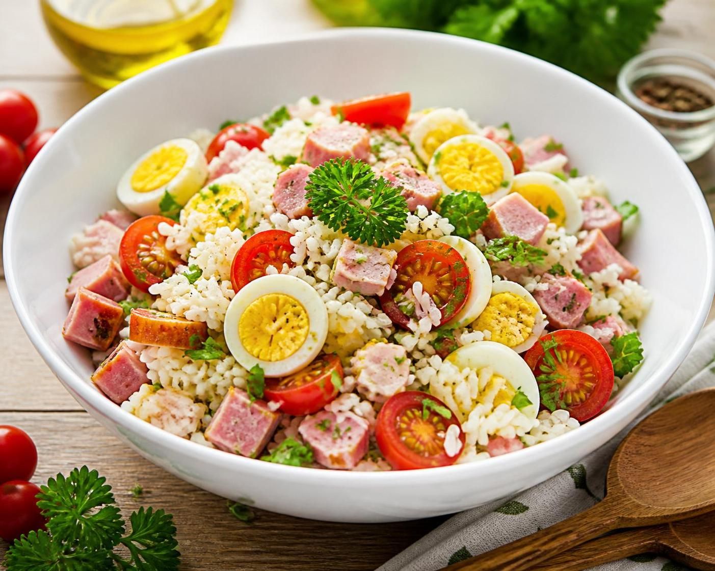 découvrez notre recette facile et rapide de salade croquante de riz au jambon, parfaite pour un repas léger et savoureux en toute simplicité.