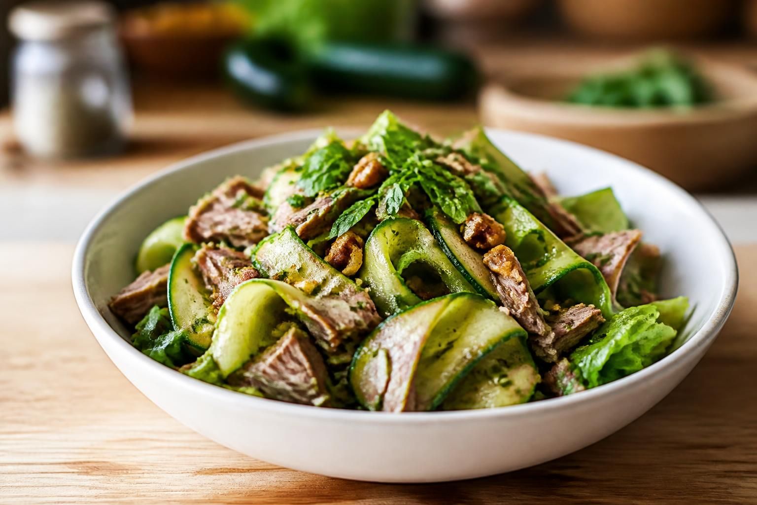 découvrez notre recette anti-gaspillage de salade de courgettes croquantes, idéale pour sublimer les restes de rôti avec fraîcheur et saveurs.