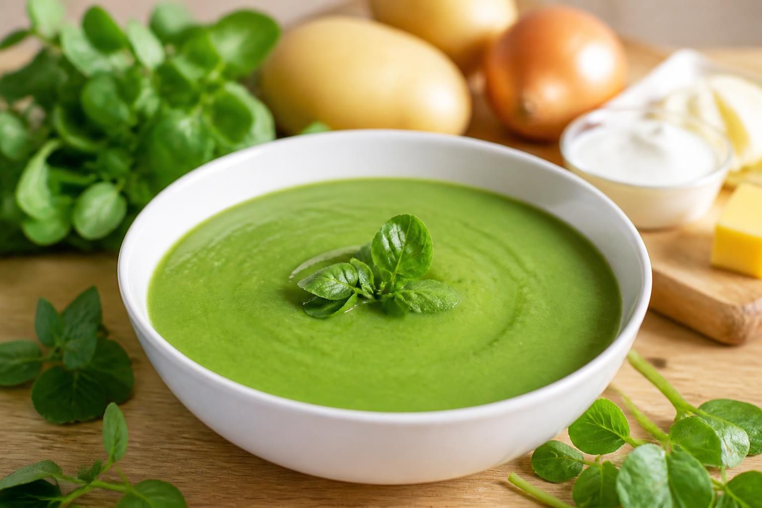découvrez notre recette facile et onctueuse de velouté de cresson, idéale pour un repas sain et gourmand en toute simplicité.