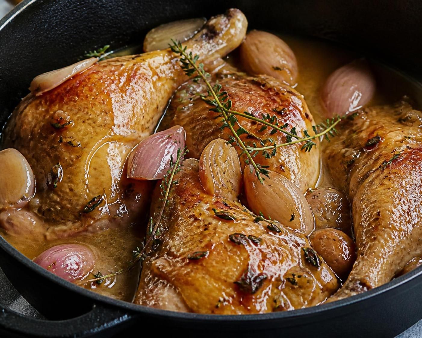 découvrez une délicieuse recette de cuisses de pintade en cocotte, mijotées à la perfection pour un plat savoureux et réconfortant, idéal pour vos repas en famille.
