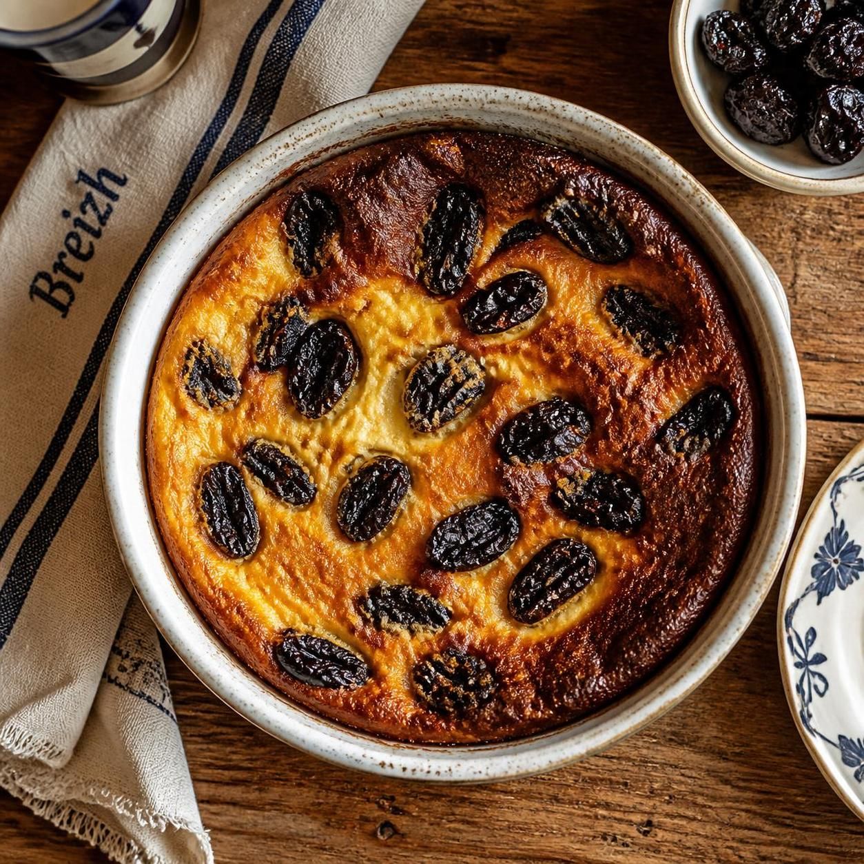 découvrez la recette authentique du far breton traditionnel du finistère, un dessert savoureux et facile à préparer avec des pruneaux fondants.