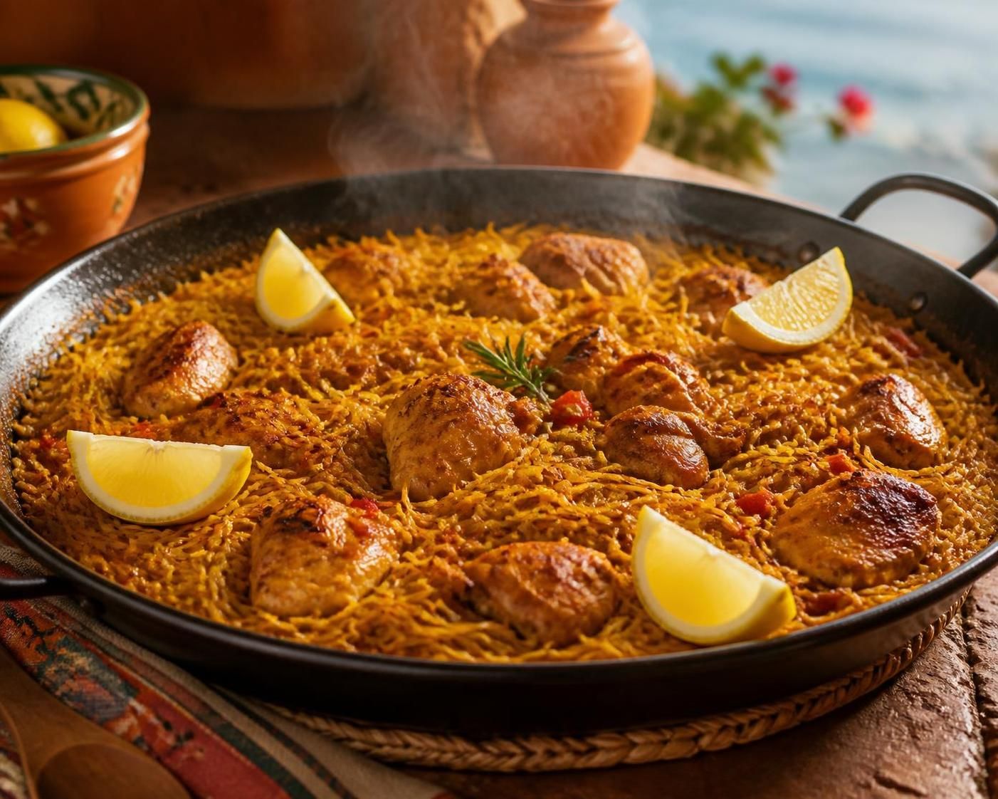 découvrez notre délicieuse recette de fideuà au poulet, un plat savoureux et facile à préparer, parfait pour régaler toute la famille.
