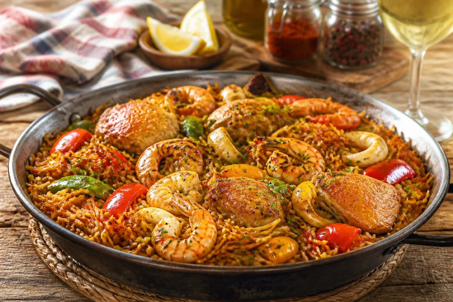 découvrez notre recette savoureuse de fideuà au poulet, un plat traditionnel espagnol facile à préparer, alliant des pâtes fines, du poulet tendre et des épices parfumées pour un repas gourmand.